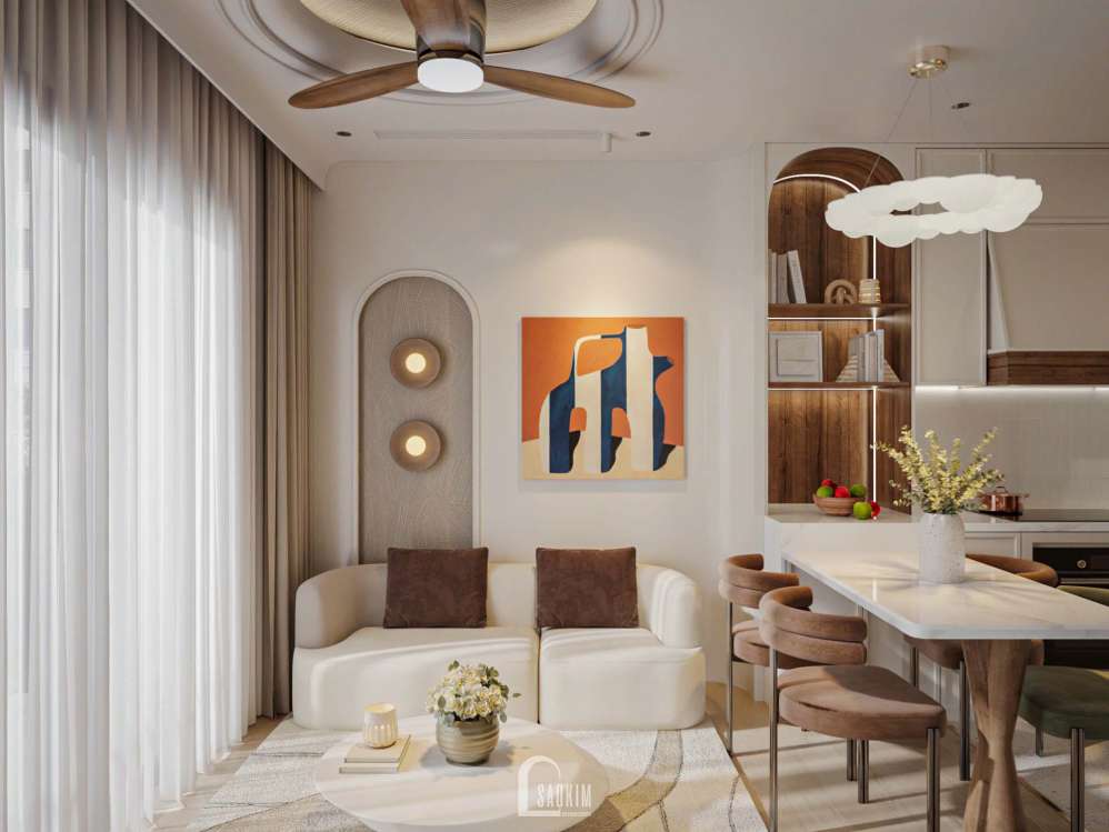 Thiết kế nội thất căn hộ 3 ngủ phong cách hiện đại mix Japandi dự án Masteri Vinhomes Ocean Park - Tối Ưu Không Gian Sống Cho Căn Hộ Nhỏ